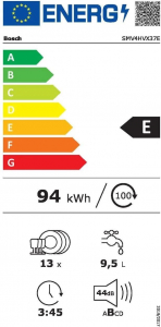 Bosch SMV4HVX37E beépíthető mosogatógép