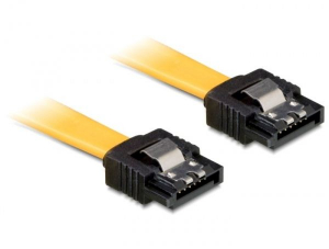 DeLock DL82808 kábel SATA 6 Gb/s fém rögzítővel egyenes /egyenes kábel 20 cm
