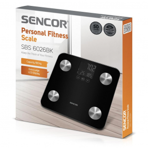 Sencor SBS 6026BK szem&eacute;lyi fitnesz m&eacute;rleg fekete