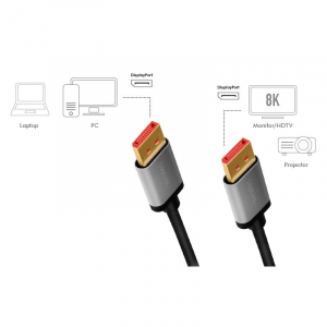 Logilink DisplayPort kábel 8K/60Hz 3m (CDA0106)