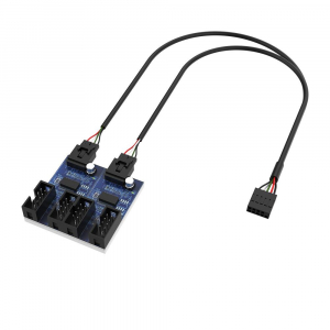 Akasa USB 2.0 (apa) - 4x USB 2.0 (anya) belső elosztó (AK-CBUB64-30BK)