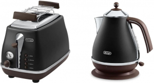 DeLonghi Icona Vintage reggeliző kollekci&oacute; fekete (KBOV2001.BK + CTOV2103.BK)