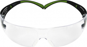 3M SecureFit SF401AF v&eacute;dőszem&uuml;veg, &aacute;tl&aacute;ttsz&oacute; lencse, fekete-z&ouml;ld