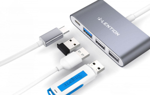 Lention 4in1 USB Hub szürke (CB-TP-C13-GRYNA2)