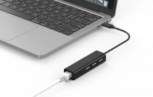 Lention USB Hub fekete (CB-UC-USB2.0- HUB-B)