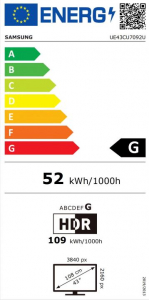 Samsung UE43CU7092UXXH 43" Crystal UHD 4K Smart TV (2024)