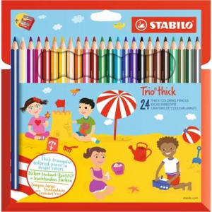 Stabilo Trio 24db-os vegyes színű színes ceruza + hegyező 8203/2-24)