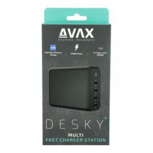 AVAX DC637 DESKY+ gyorst&ouml;ltő eloszt&oacute; 4xUSB-C 200W GAN