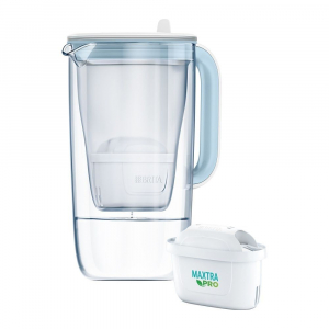 Brita Glass Jug üveg vízszűrő kancsó 2.5 liter világoskék (1050452) + 1db Maxtra Pro szűrő