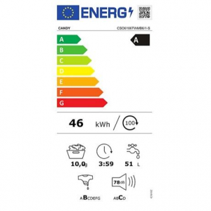 Candy CSO6106TWMB6/1-S elöltöltős mosógép fehér