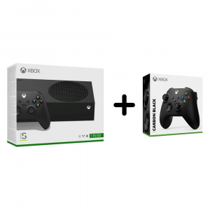 Microsoft Xbox Series S 1TB játékkonzol szénfekete + Xbox Series X/S Carbon Black vezeték nélküli kontroller