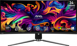 34" MSI MAG 341CQP QD-OLED &iacute;velt monitor fekete (9S6-3DD04T-031)