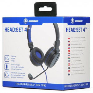 snakebyte HeadSet 4 PS4 gaming fejhallgató fekete-kék (SB913082)