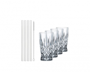 Nachtmann Noblesse Latte Macchiato pohár üveg szívószálakkal 350ml, 4db (104671)