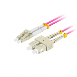 Lanberg Optikai patch kábel MM LC/UPC-SC/UPC duplex 1m LSZH OM4 50/125 3.0mm lila (FO-LUSU-MD41-0010-VT)