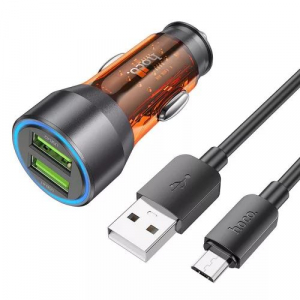 HOCO NZ12 autós töltő 18W narancs + Micro USB kábel