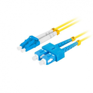 Lanberg Optikai patch k&aacute;bel SM SC/UPC-LC/UPC duplex 3m LSZH G657A1 3.0mm s&aacute;rga (FO-SULU-SD11-0030-YE)