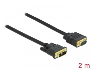Delock Kábel DVI 12+5 csatlakozódugóval - VGA csatlakozódugóval 2m (86749)