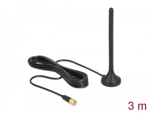 Delock LTE / GSM / UMTS antenna SMA-csatlakoz&oacute; 2,5 dBi ir&aacute;ny&iacute;tatlan, r&ouml;gz&iacute;tett, m&aacute;gneses talppal (12419)