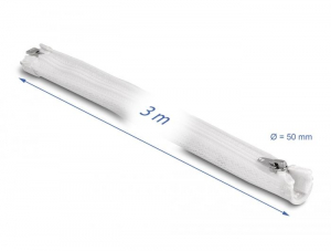 Delock fonott k&aacute;belharisnya zipz&aacute;ras szor&iacute;t&oacute;val 3m x 50mm feh&eacute;r (20835)