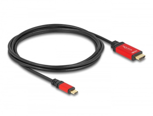 Delock USB Type-C  - HDMI kábel (DP Alt Mode) 8K 60 Hz-hez HDR 2m piros (80096)