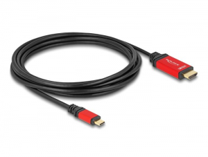 Delock USB Type-C  - HDMI kábel (DP Alt Mode) 8K 60 Hz-hez HDR 3m piros (80097)