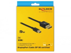 Delock Mini DisplayPort - DisplayPort kábel 2m (84928)