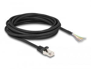 Delock RJ50 kábel apa - nyílt vezetékvég S/FTP 5 m fekete (80208)