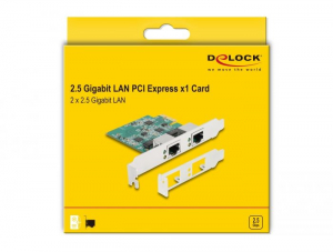 Delock PCI Express x1 kártya - 2 x RJ45 2,5 Gigabit LAN (88101)