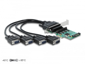 Delock PCI Express x1 kártya > 4 x soros RS-232 tápfeszültséggel (89938)