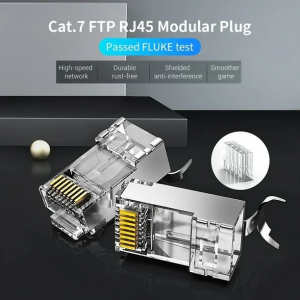 Vention FTP Cat.7 RJ45 átlátszó csatlakozó 50db (IDER0-50)