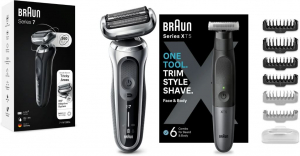 Braun Series 7 71-S1000s ezüst elektromos borotva + Braun Series X XT5200 trimmer (BRAHS705ss)