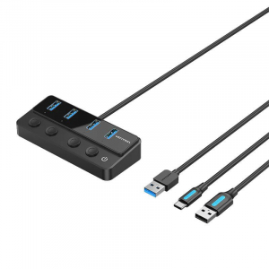 Vention USB 3.0 4 portos hub 1m fekete (CHWBF)