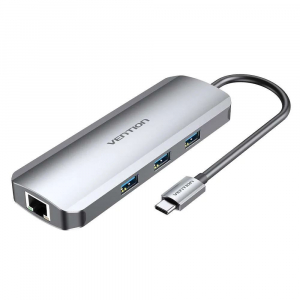 Vention USB-C -> HDMI/USB3.0x3/RJ45/SD/TF/TRRS 3.5mm/PD dokkoló (TOLHB)