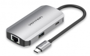 Vention USB-C -> USB3.0x3/RJ45/PD dokkoló (TNFHB)