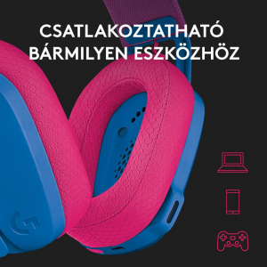 Logitech G435 Lightspeed Wireless kék gamer headset + Logitech G Pro Hero Gaming USB egér (991-000527)