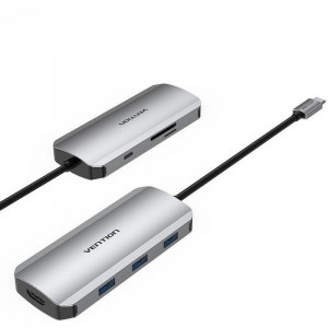 Vention USB-C -> HDMI/USB 3.0x3/SD/TF/PD dokkoló (TOJHB)