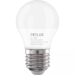 Retlux LED mini gömb izzó 6W, E27, meleg fehér (RLL 438)