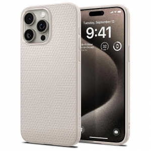 Spigen Liquid Air iPhone 15 Pro tok Natural Titanium - bézsszínű (ACS07217)