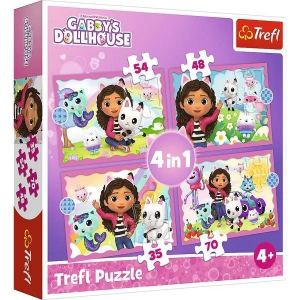 Trefl: Gabi babaháza, Macskalandok 4az1-ben puzzle 35, 48, 54, 70 darabos (34620)