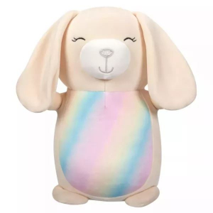 Vega Toys Squishmallows: HugMee Robyne, a krémszínű nyuszi plüss szivárvány színű hassal 25cm (SQHM00372)