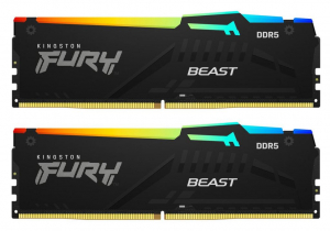 32GB 6000MHz DDR5 RAM Kingston FURY Beast Black RGB XMP CL30 (2x16GB) (KF560C30BBAK2-32)