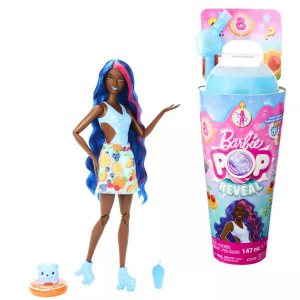 Mattel Barbie: Slime Reveal kék hajú meglepetés baba gyümölcsös szoknyában (HNW40 / 0194735151165)