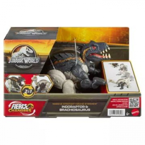 Mattel Jurassic World: Deluxe átalakuló dinó figura - Indoraptor és Brachiosaurus (194735156207)