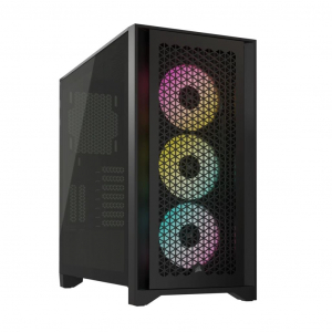 Corsair iCUE 4000D RGB AIRFLOW t&aacute;p n&eacute;lk&uuml;li ablakos h&aacute;z fekete (CC-9011240-WW)
