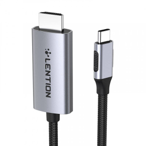 Lention CU707 USB-C - HDMI 2.0 kábel 3m fekete-szürke (CB-CU707H-3MSC-GRY-)