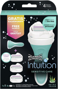 Wilkinson Intuition Naturals Sensitive női borotva + 3db fej