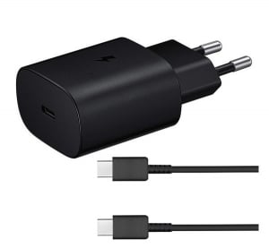 Samsung USB-C hálózati töltő + USB-C kábel "ECO csomagolás" (EP-TA800EBE + EP-DA705BBE)