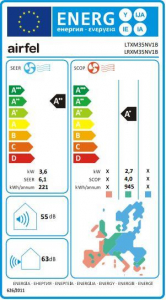 Airfel LTXM35NV1B/LRXM35N split klíma 3,6kW-os, A++,, beszereléssel, 3 méter csővezésig