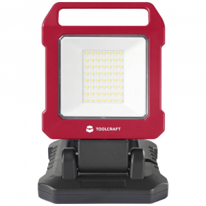 TOOLCRAFT, LED-es munkalámpa, fénysugárzó, 20 W, piros-fekete, TO-7843731